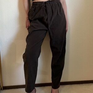 Vintage Blassport High Rise Drawstring Brown Suede-feel Pants 80s 90s Retro